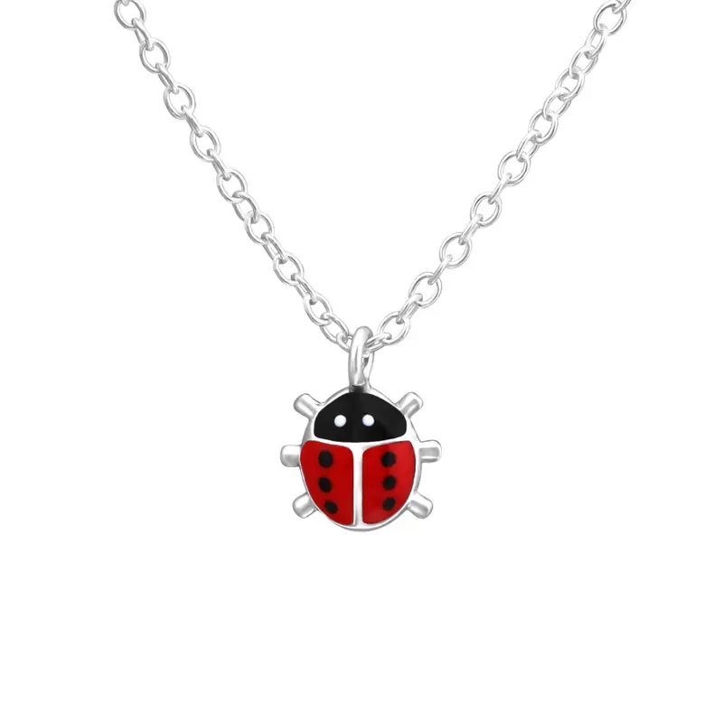 Zilveren kinderketting - Lieveheersbeestje