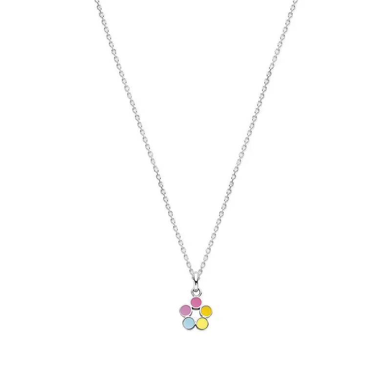 Zilveren kinderketting met lieveheersbeestje en emaille