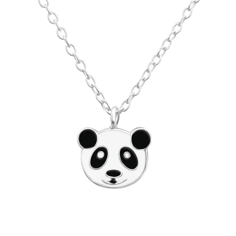 Zilveren kinderketting - Panda