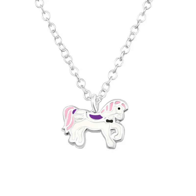 Zilveren kinderketting - Pony