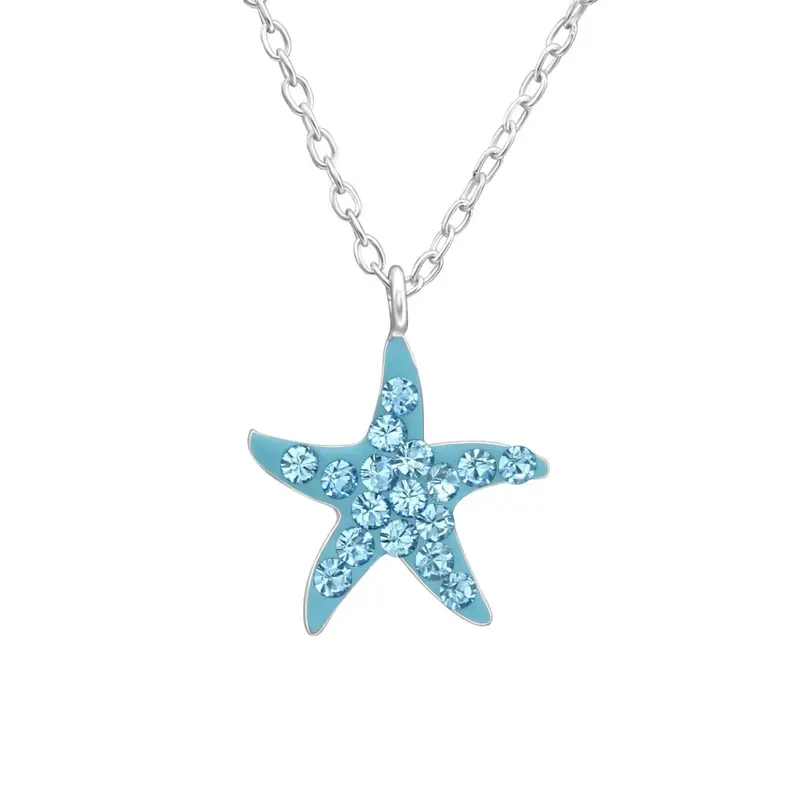 Zilveren kinderketting - Zeester