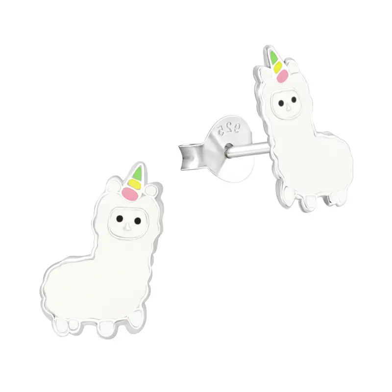 Zilveren kinderoorbellen - Alpaca feestmuts
