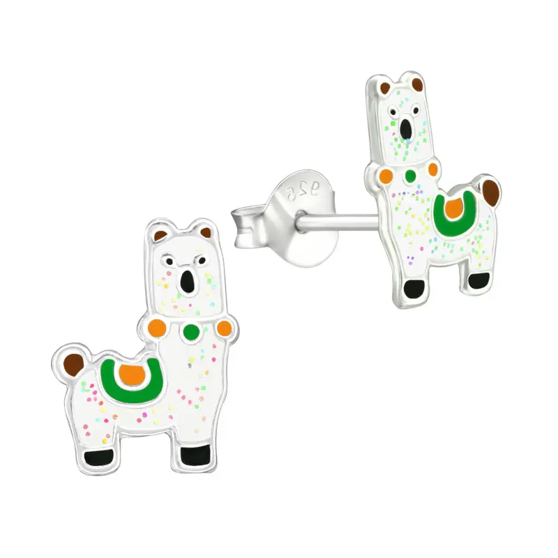 Zilveren kinderoorbellen - Alpaca Peru