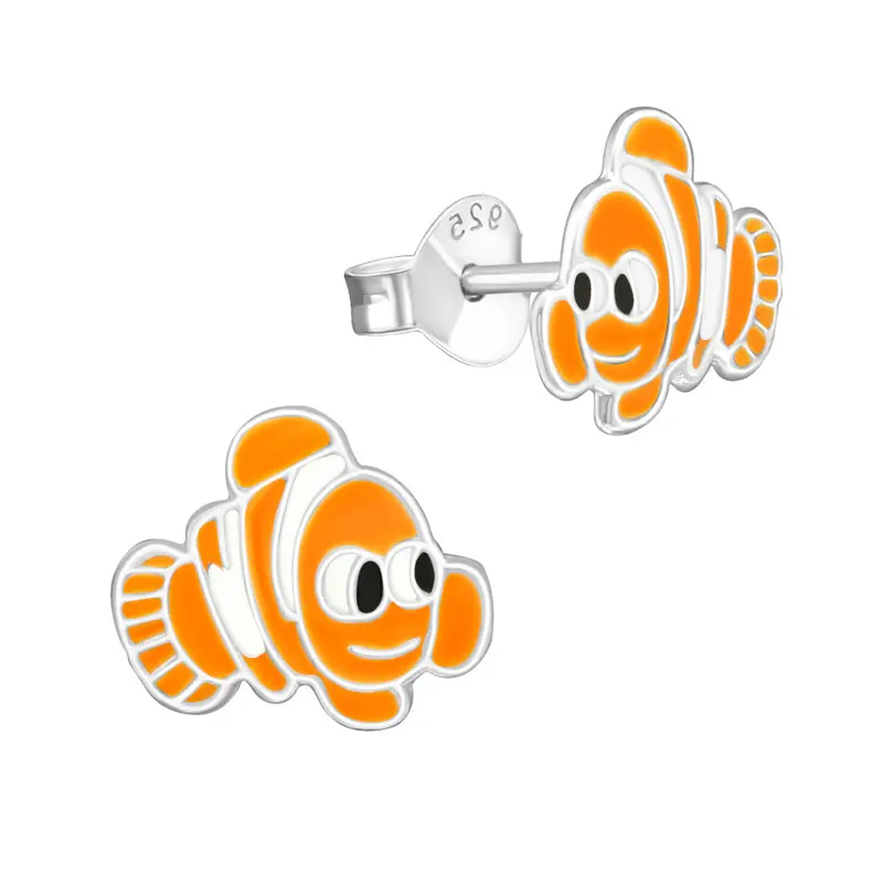 Zilveren kinderoorbellen - Clownvis