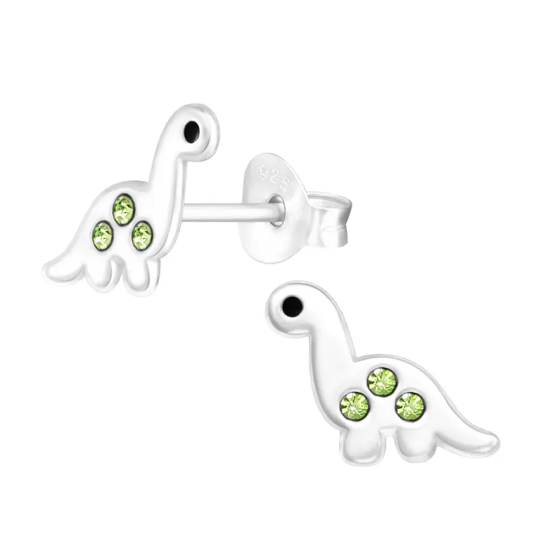 Zilveren kinderoorbellen - Dinosaurussen