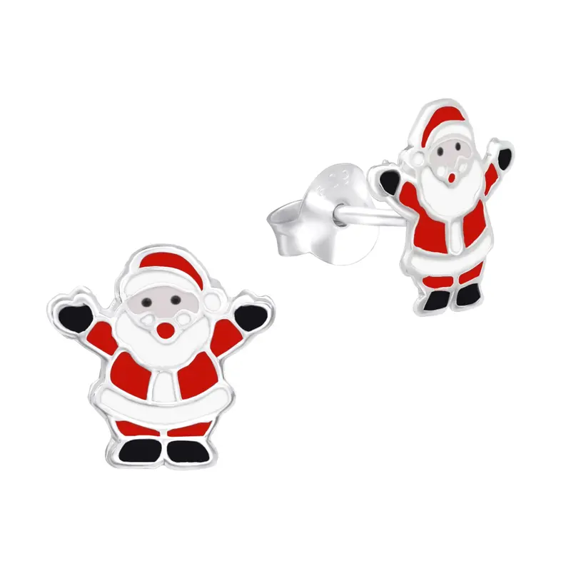 Zilveren kinderoorbellen - Kerstman
