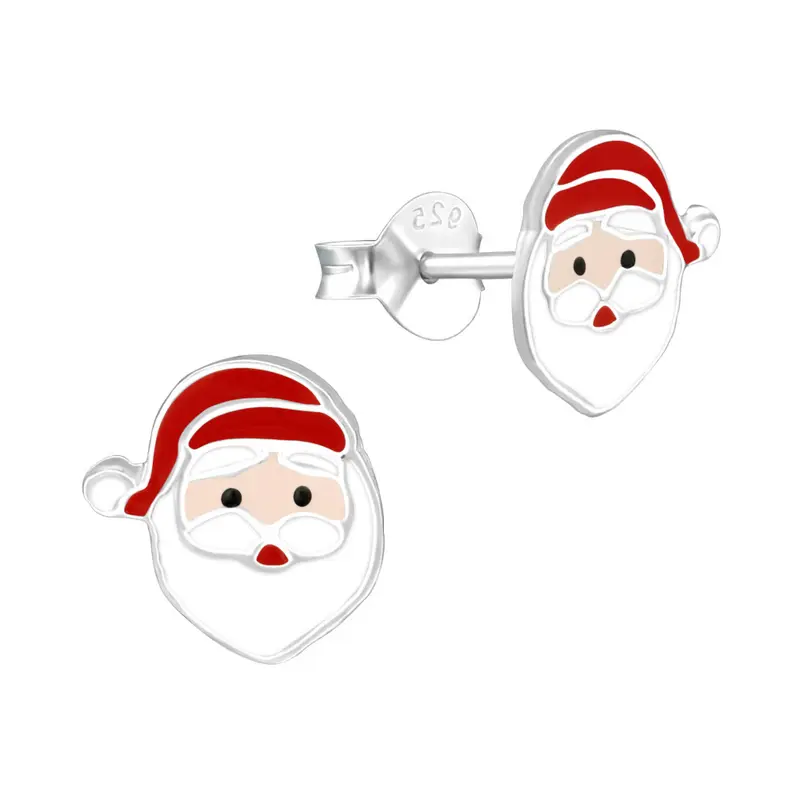 Zilveren kinderoorbellen - Kerstmannen