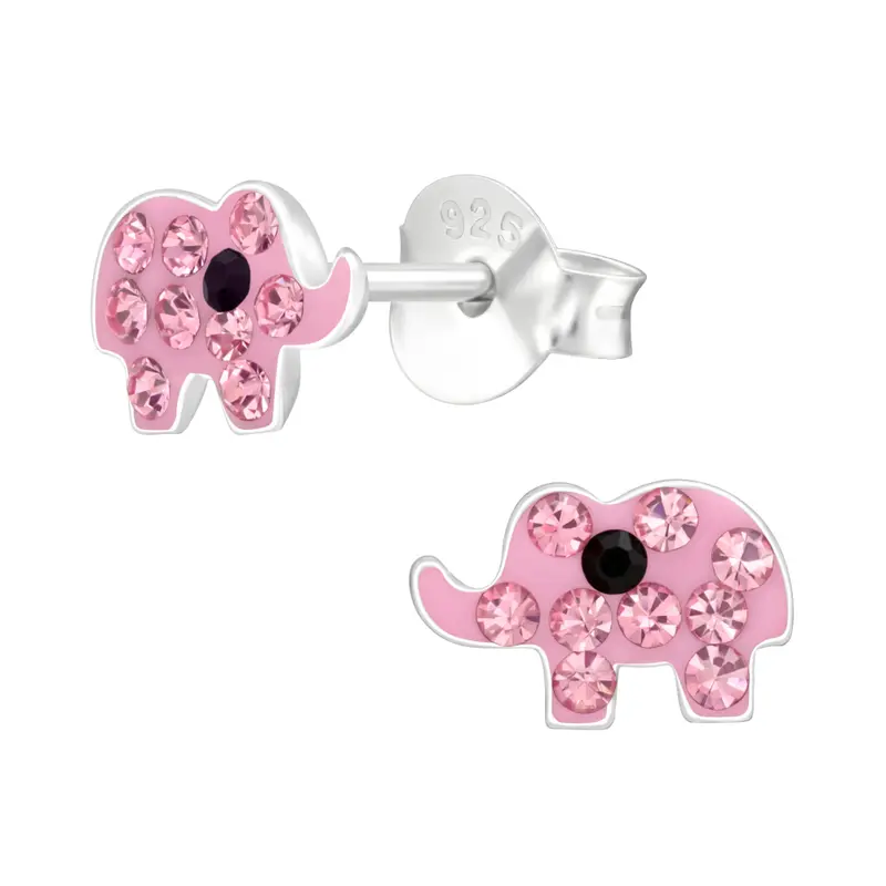 Zilveren kinderoorbellen - Olifant