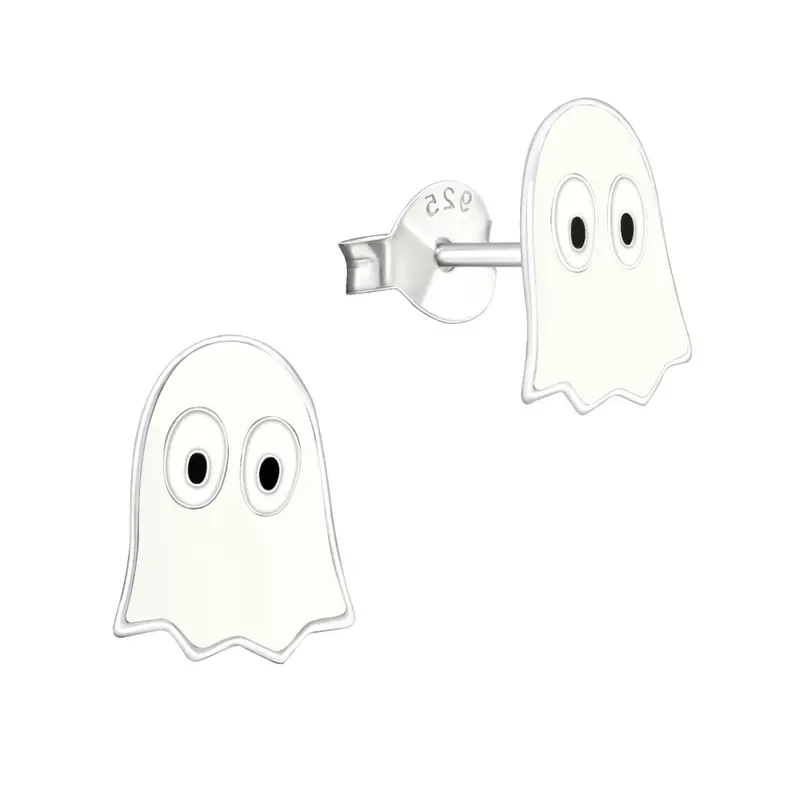 Zilveren kinderoorbellen - Spookje