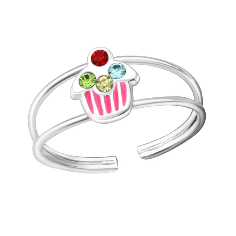 Zilveren kinderring - Cake