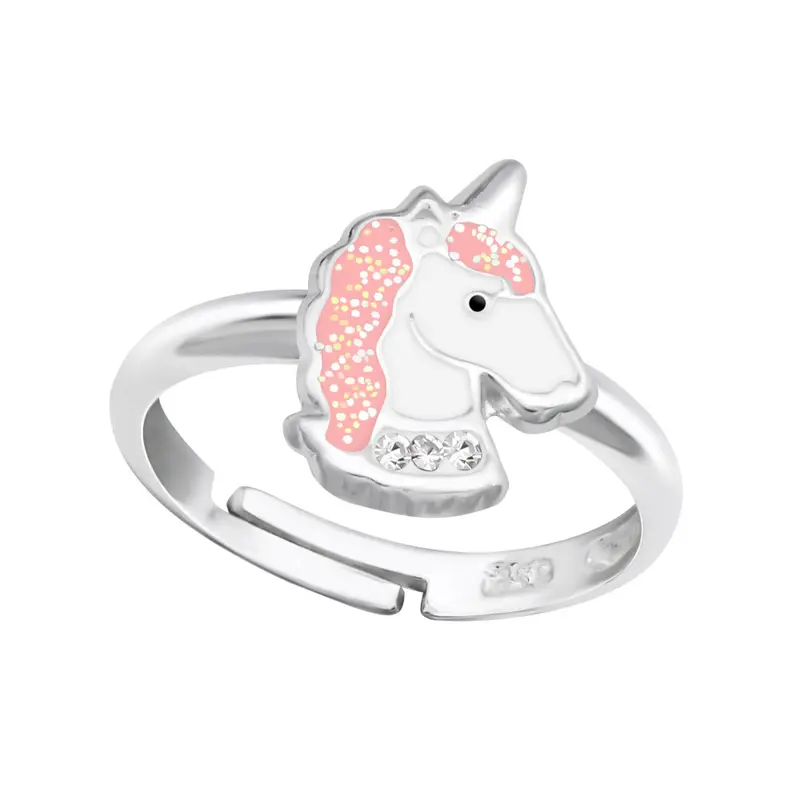 Zilveren kinderring - Unicorn