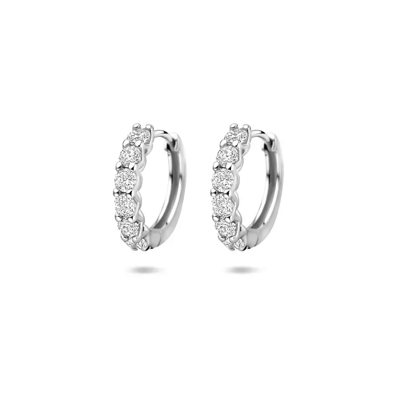 Zilveren klapoorringen met zirkonia 14,5 mm