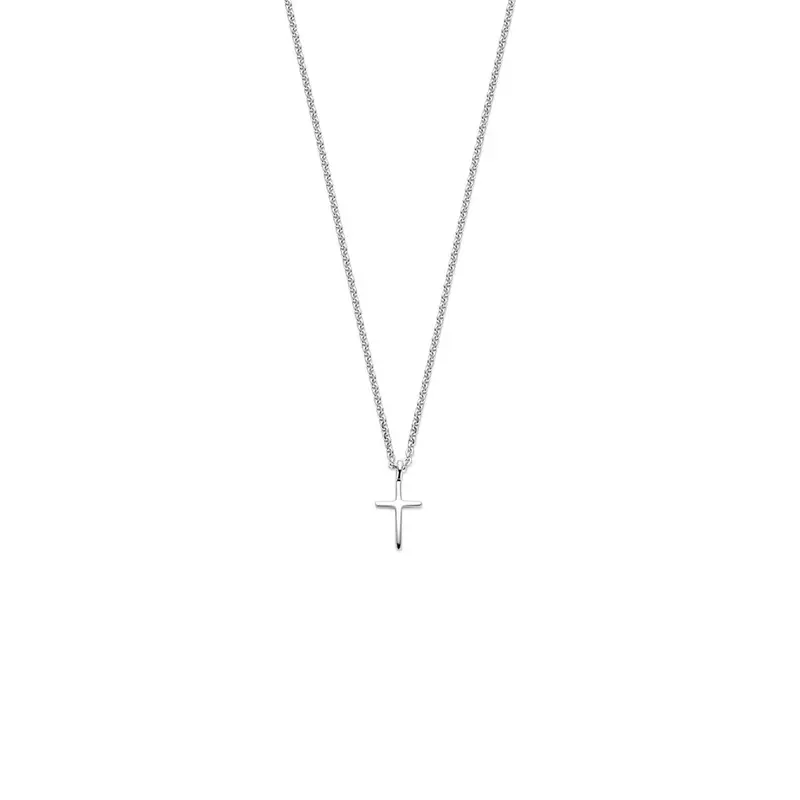 Zilveren kruis ketting – gerhodineerd