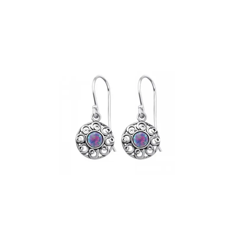 Zilveren oorbellen - Multicolor lavendel