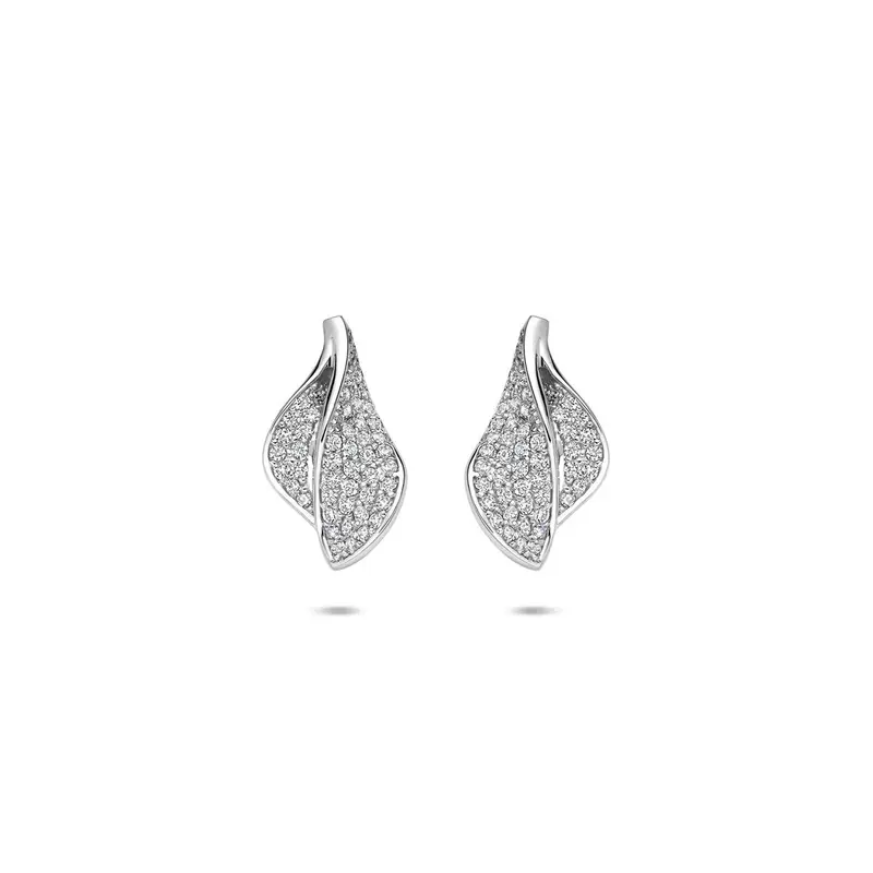 Zilveren oorknopjes met zirkonia – gerhodineerd 925 zilver