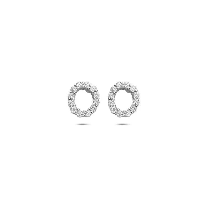 Zilveren oorknopjes met zirkonia – gerhodineerd 925 zilver