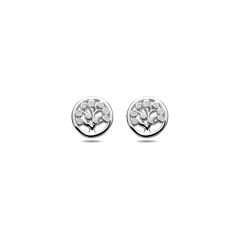 Zilveren oorknopjes met zirkonia – gerhodineerd 925 zilver