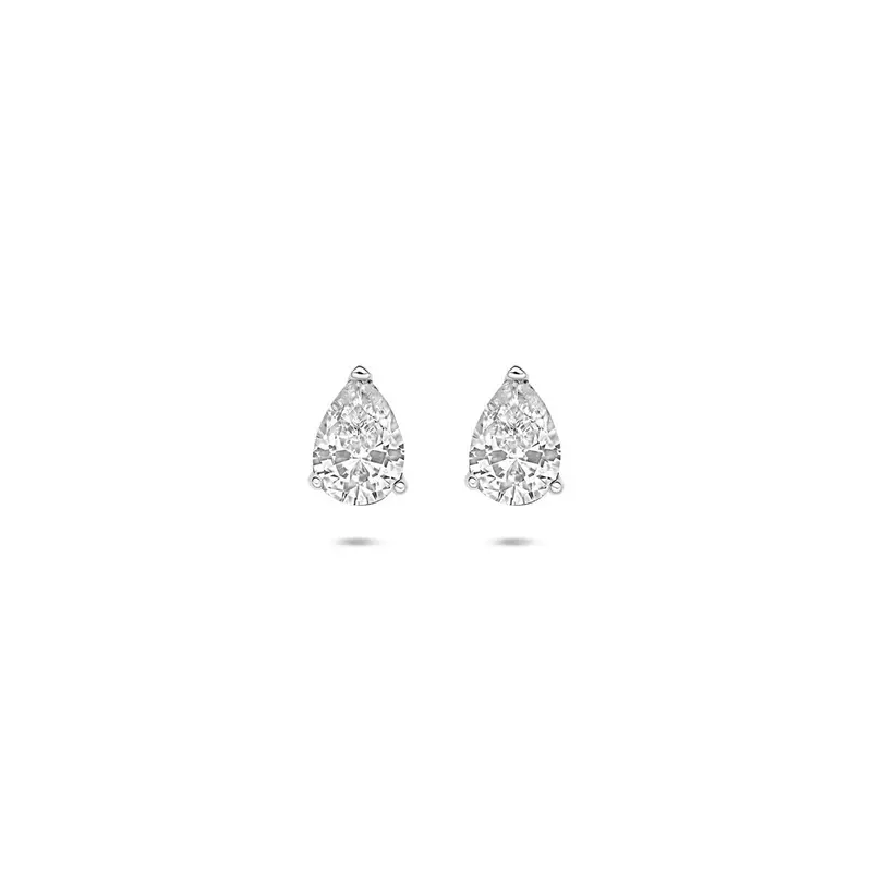 Zilveren oorknoppen met zirkonia in peervorm – 7.5 x 5.5 mm