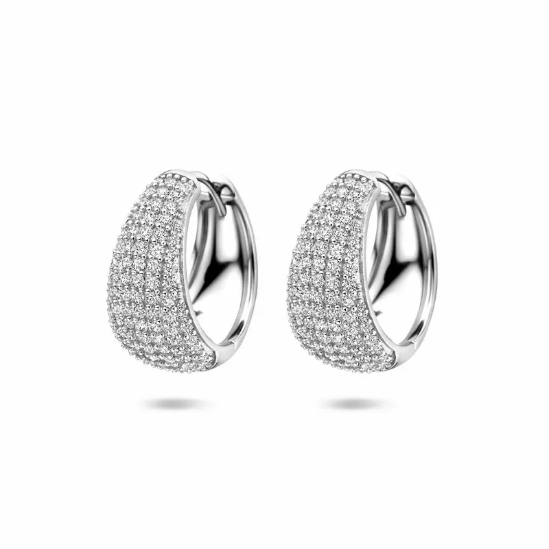 Zilveren oorringen met zirkonia – gerhodineerd 925 zilver 18 mm