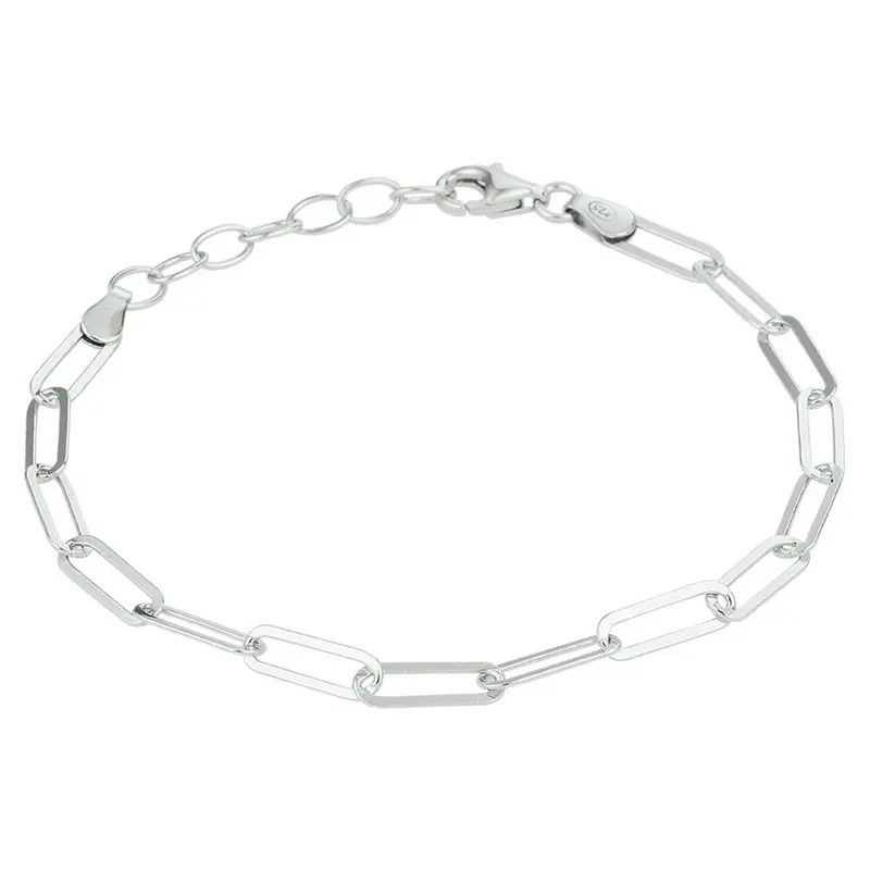 Zilveren paperclip armband – gerhodineerd 925