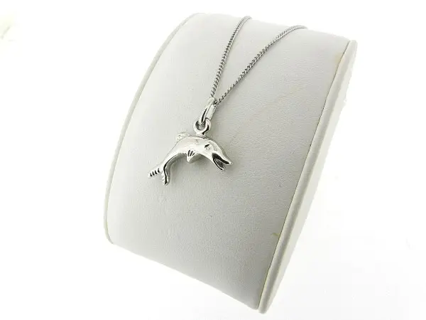 Zilveren Pendant collier met hangertje dolfijn