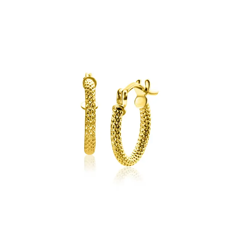 ZINZI 14 Krt Trendy Bewerkte Buis Oorbellen ZGO330