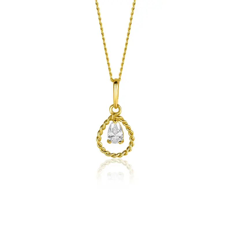 ZINZI 14K Gouden Hanger met Witte Zirkonia ZGH478