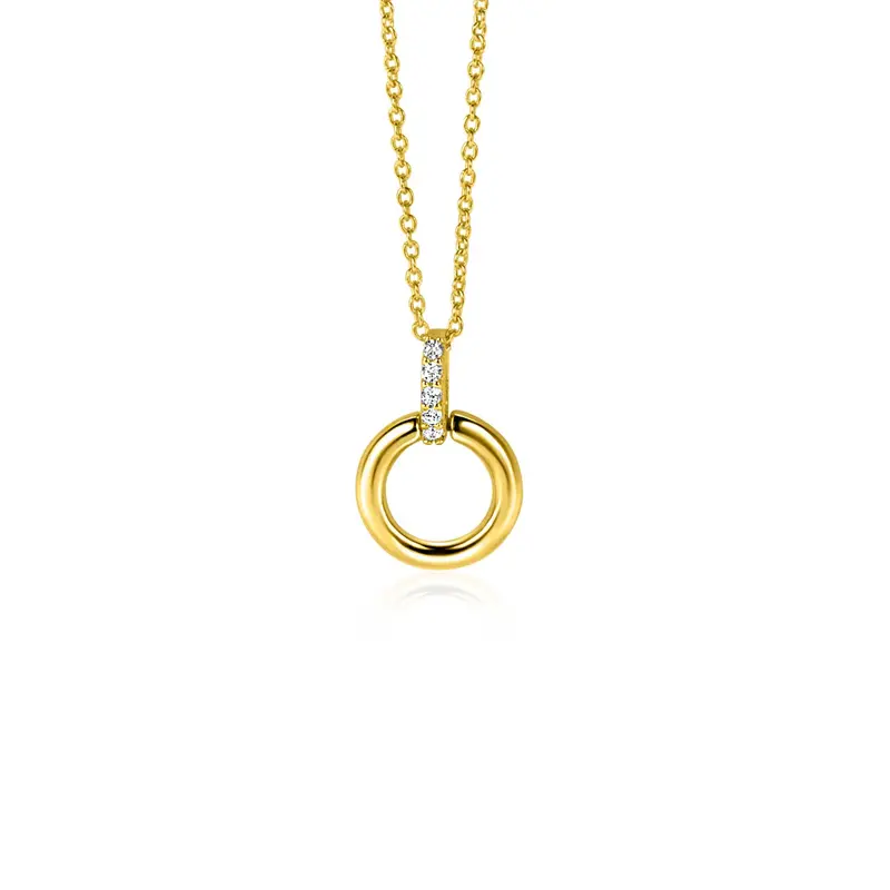 ZINZI 14K Gouden Hanger met Witte Zirkonia ZGH512