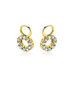 ZINZI 14K Gouden Oorbedels met Witte Zirkonia ZGCH536