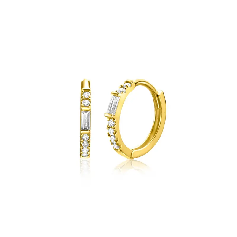 ZINZI 14K Gouden Oorbellen met Witte Zirkonia ZGO403