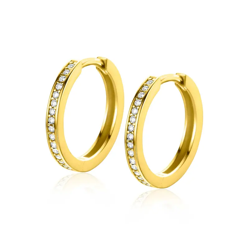 ZINZI 14K Gouden Oorbellen met Witte Zirkonia ZGO430Z