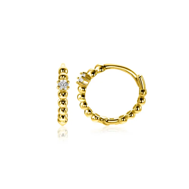 ZINZI 14K Gouden Oorbellen met Witte Zirkonia ZGO527
