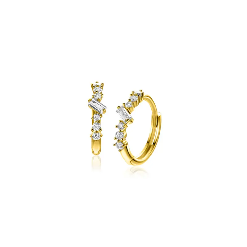 ZINZI 14K Gouden Oorbellen met Witte Zirkonia ZGO528