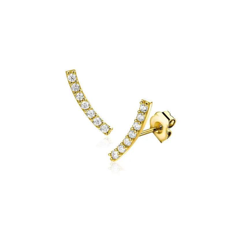 ZINZI 14K Gouden Oorknoppen met Witte Zirkonia ZGO517