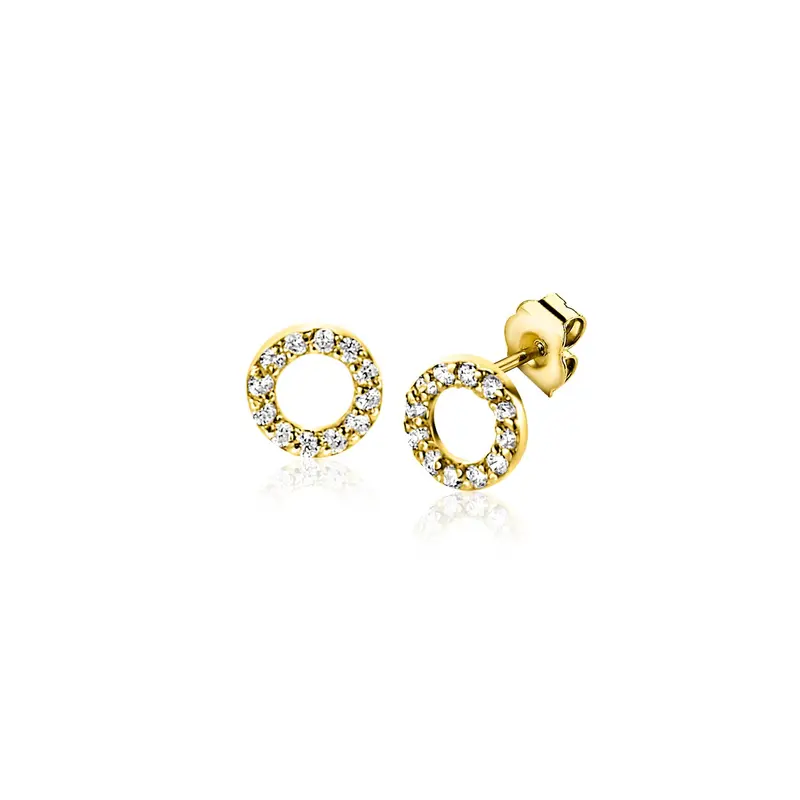ZINZI 14K Gouden Oorknoppen met Witte Zirkonia ZGO550