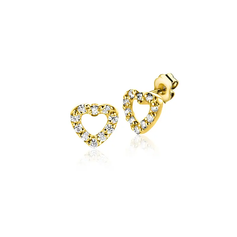 ZINZI 14K Gouden Oorknoppen met Witte Zirkonia ZGO551