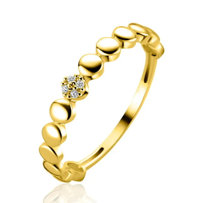 ZINZI 14K Gouden Ring met Witte Zirkonia ZGR540