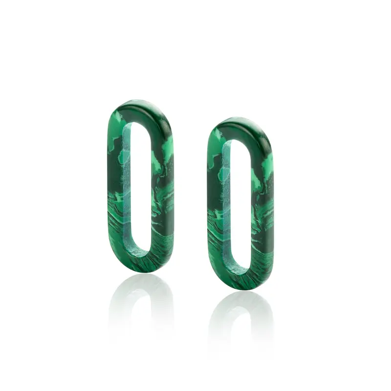 ZINZI Edelsteen Oorbedels met Groene Kleursteen ZICH2455G