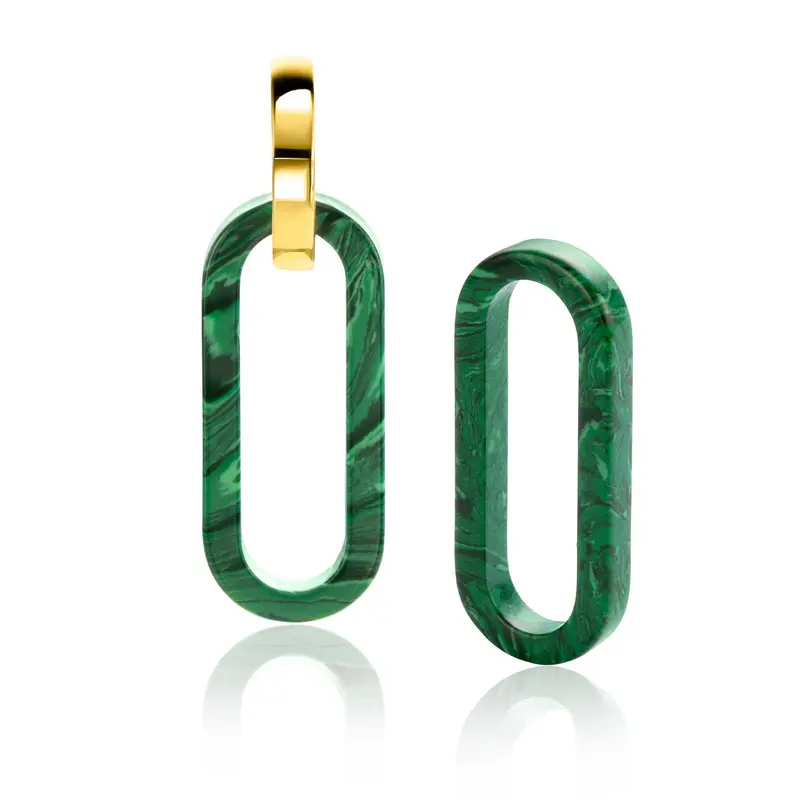 ZINZI Edelsteen Oorbedels met Groene Kleursteen ZICH2456G