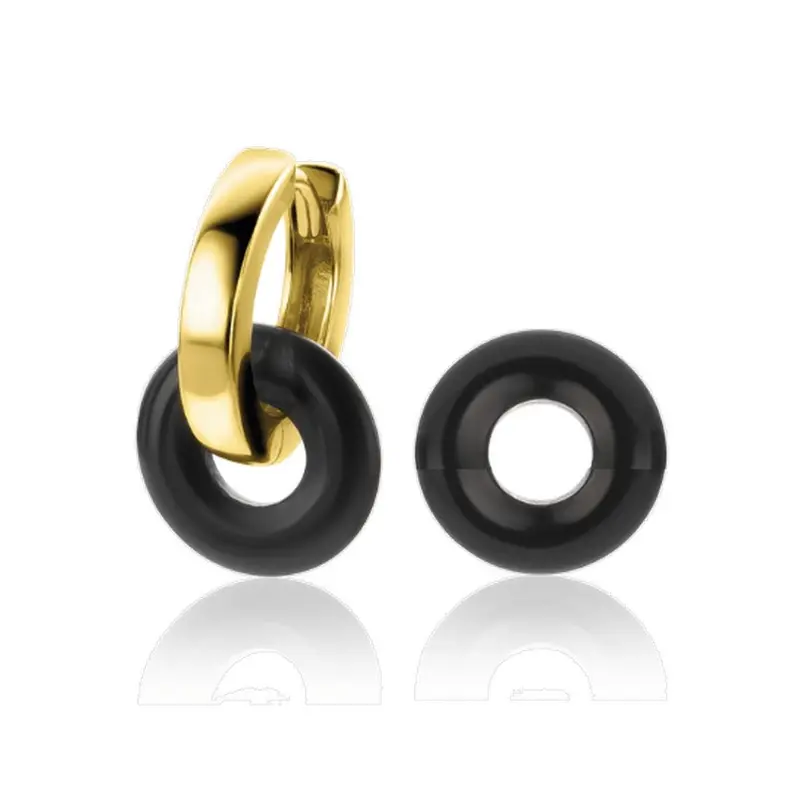 ZINZI Edelsteen Oorbedels met Zwarte Onyx ZICH2274Z