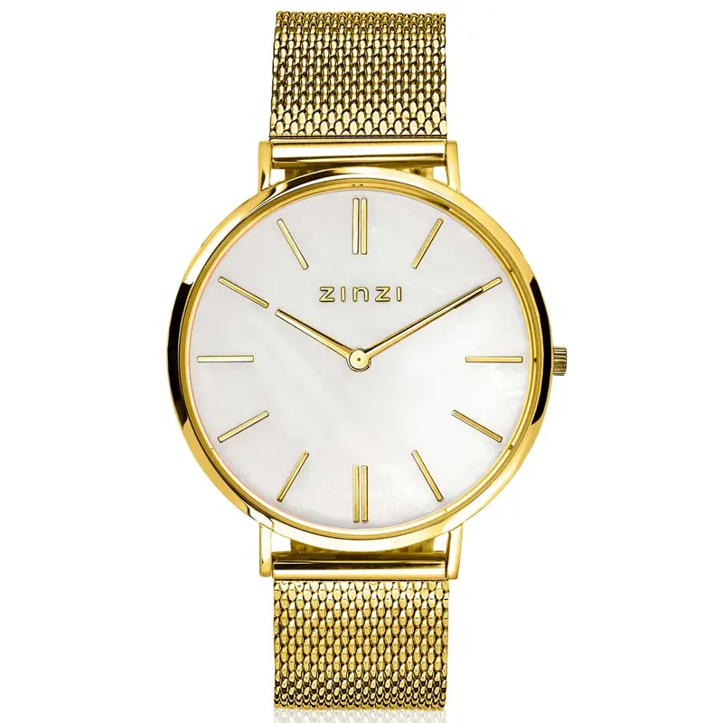 Zinzi Geelgoudkleurig Horloge Gold Plated Ziw448 M