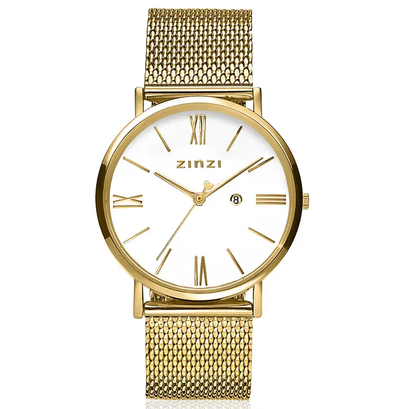 Zinzi Geelgoudkleurig Horloge Gold Plated Ziw507 M