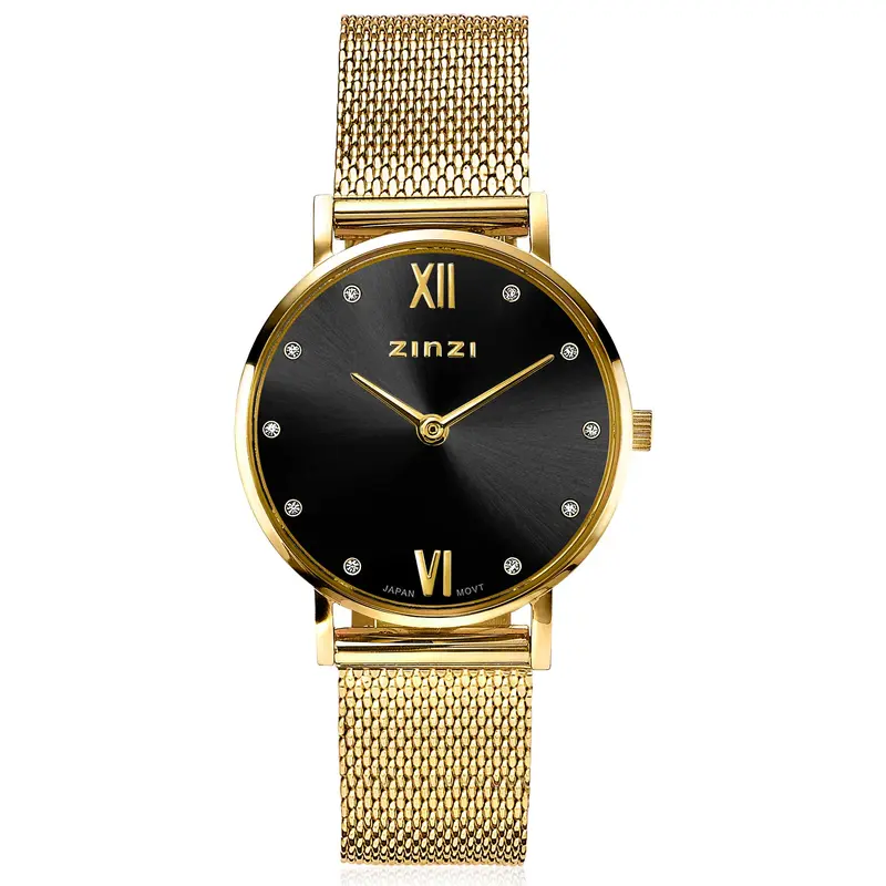 Zinzi Geelgoudkleurig Horloge Gold Plated Ziw643 M