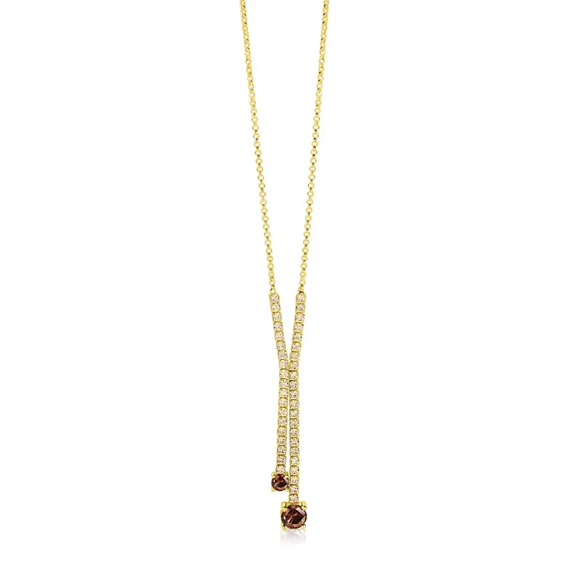 ZINZI gold plated zilveren Y-collier 45cm