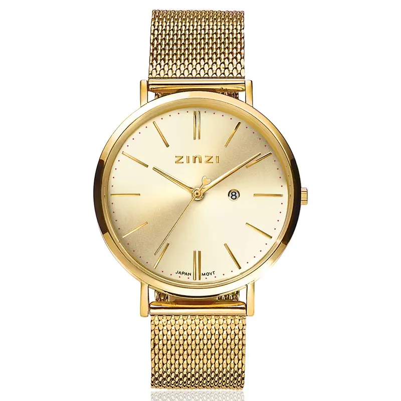 Zinzi Goudkleurig Horloge Gold Plated Ziw410 M