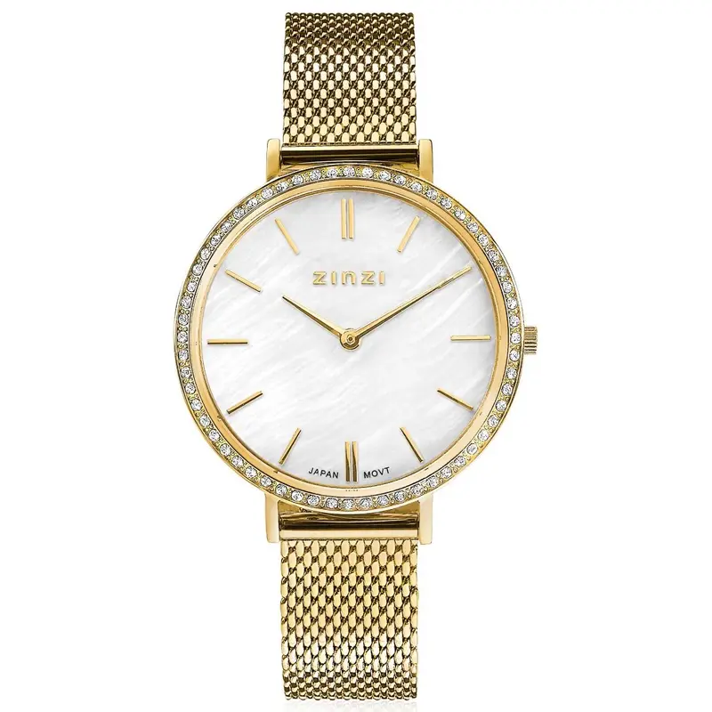 ZINZI Horloge met Witte Zirkonia ZIW1334