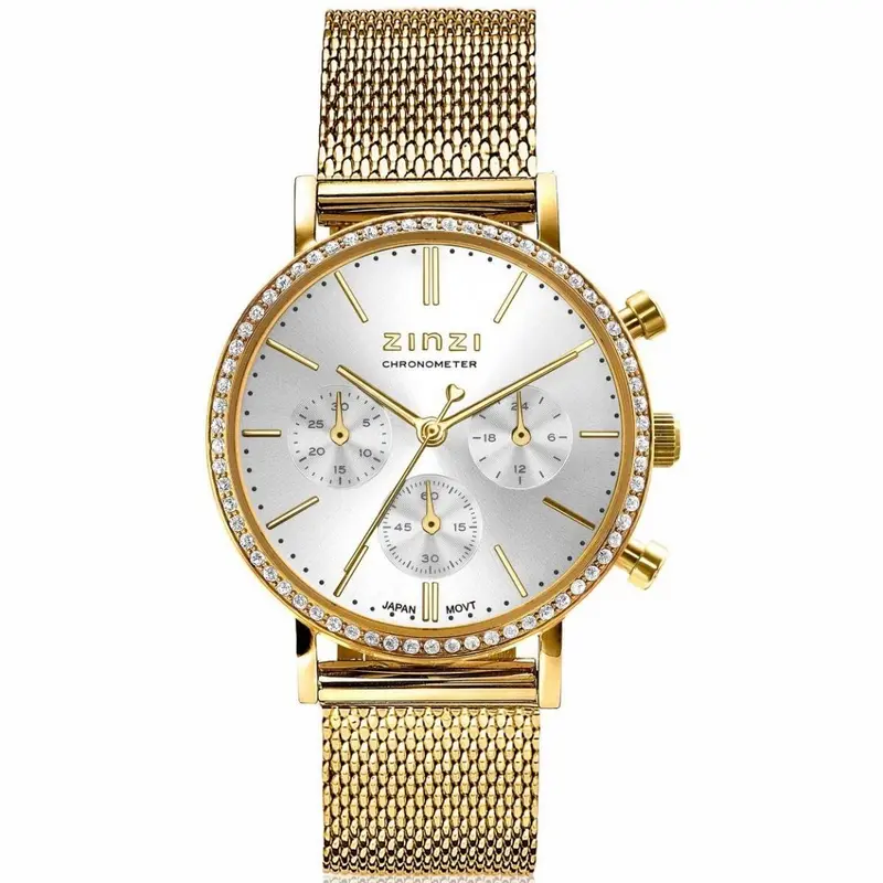 ZINZI Horloge met Witte Zirkonia ZIW1633