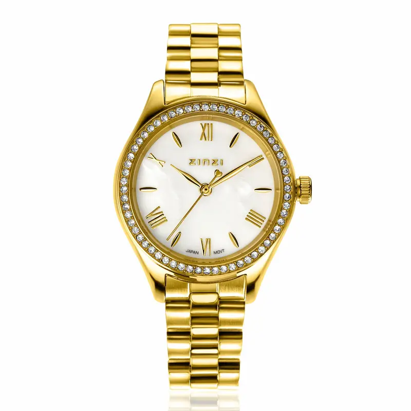 ZINZI Horloge met Witte Zirkonia ZIW2434