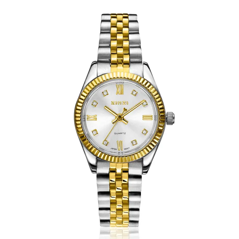 ZINZI Horloge met Witte Zirkonia ZIW2733