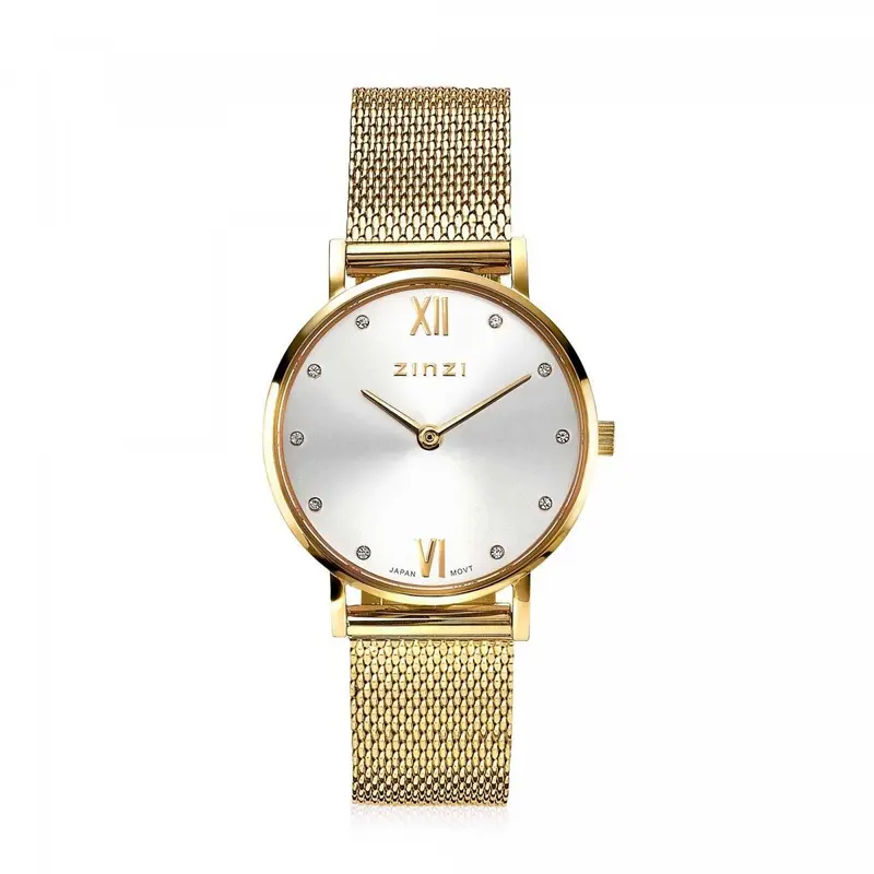 ZINZI Horloge met Witte Zirkonia ZIW633M